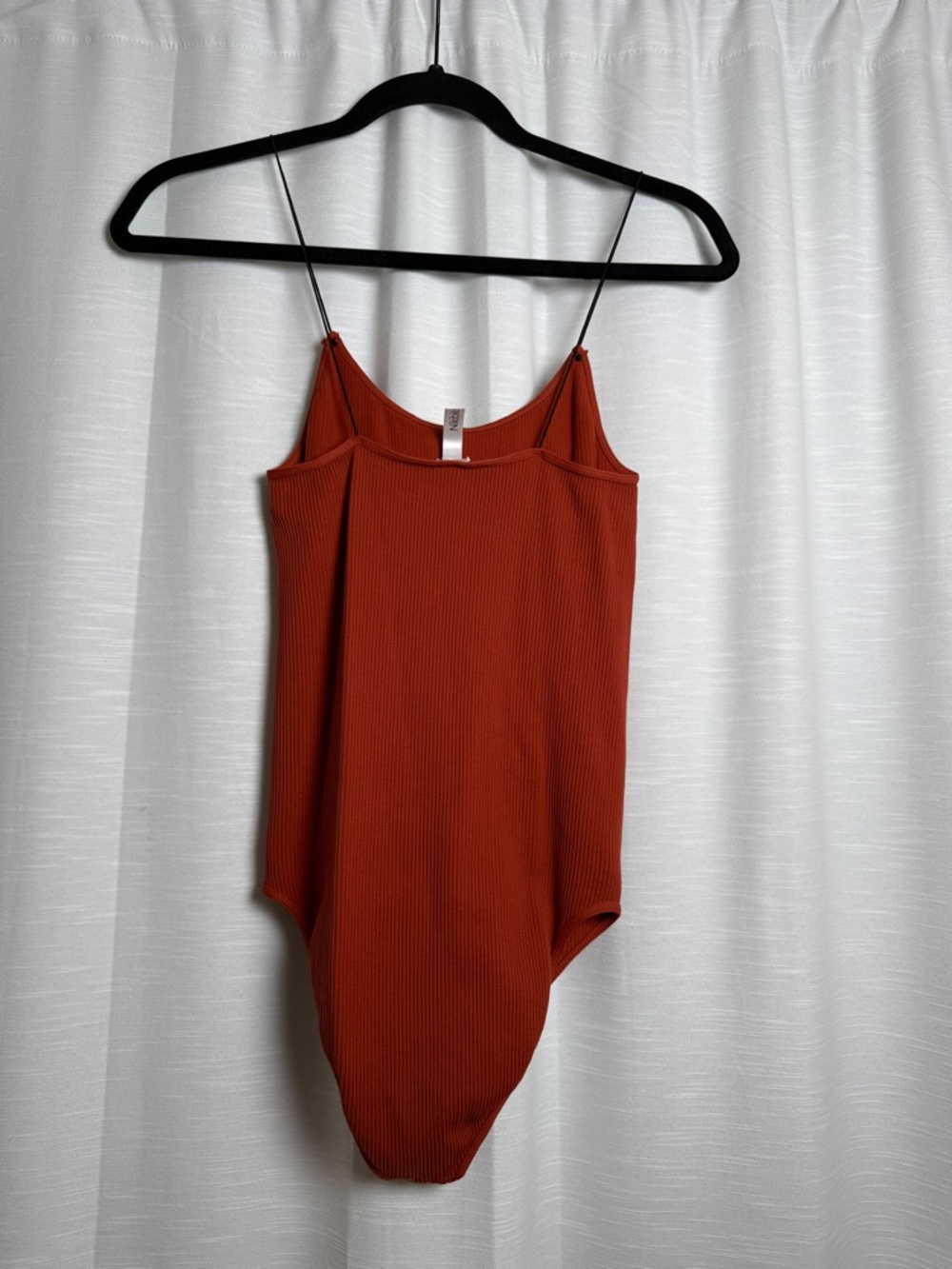 Nikibiki Rust Ribbed Bodysuit Spaghetti Strap Fitted Stretch Basic | Size S - Picture 9 of 11